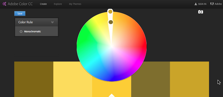 monochromatic color wheel