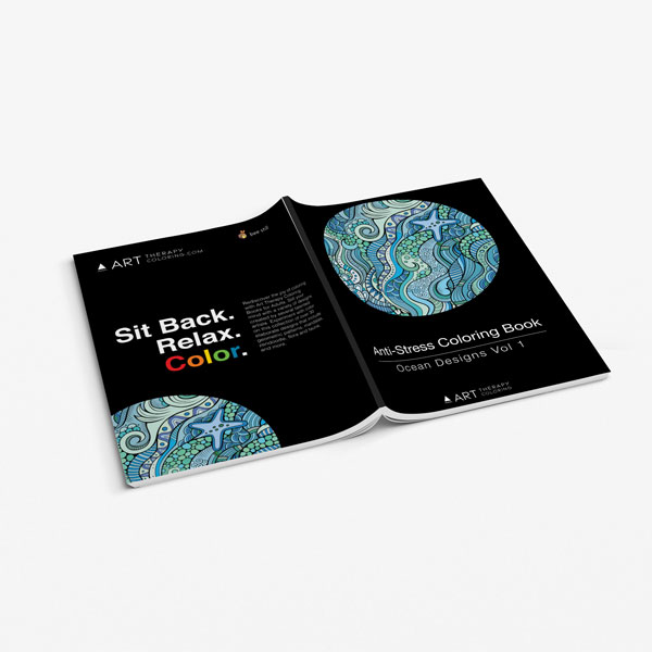 Anti Stress Coloring Book Ocean Designs Vol 1-3