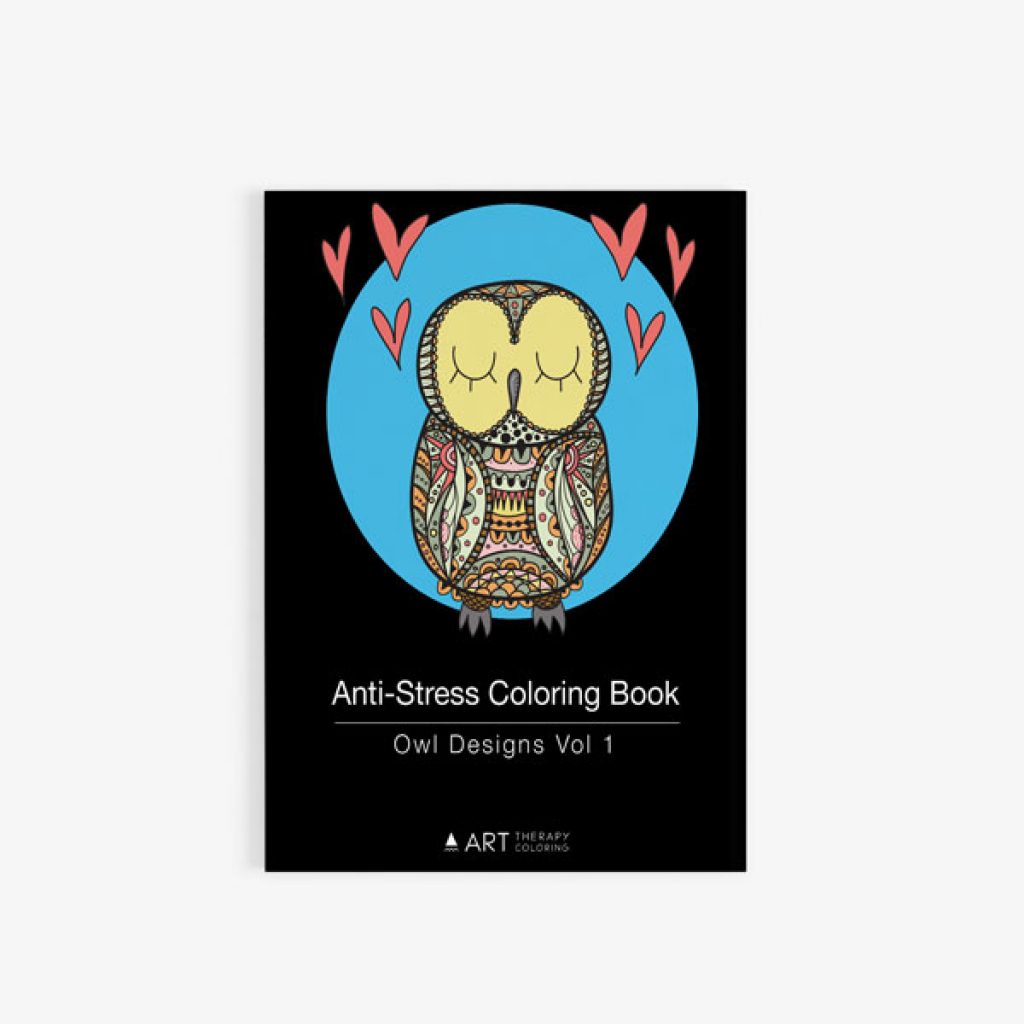 Anti Stress Coloring Book Owl Designs Vol 1