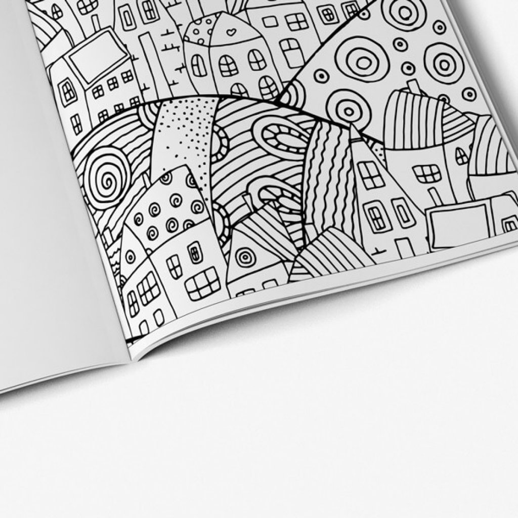 Coloring book for seniors vol 3 city design page 1
