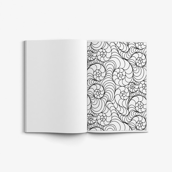 Senior coloring book page swirly design