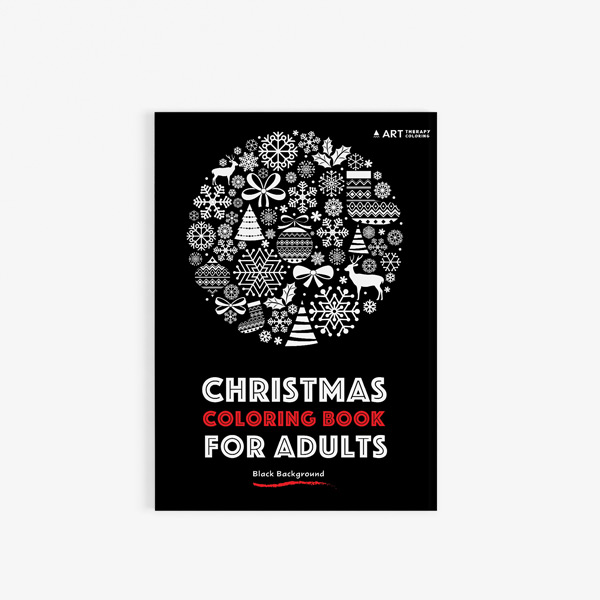 Christmas coloring book adults black background 30