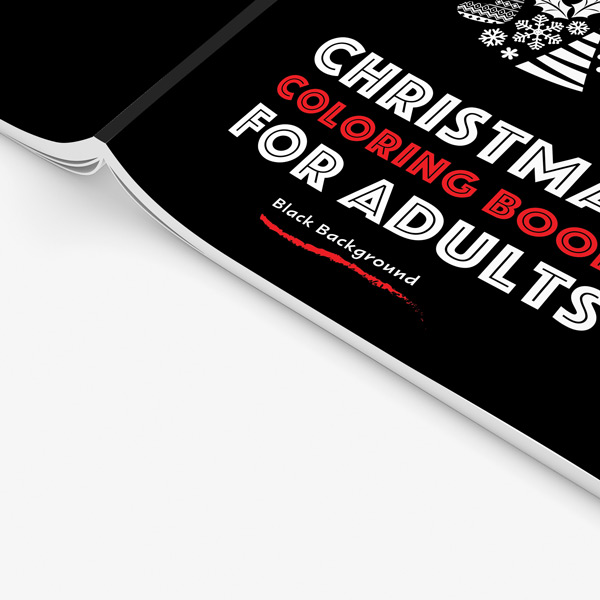 Christmas coloring book adults black background 34
