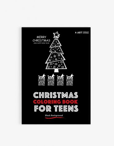 Christmas coloring book teens black background 30
