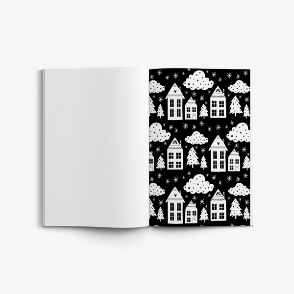 Christmas coloring book teens black background 57