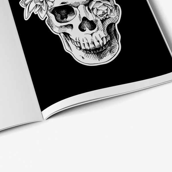 Coloring book for men: Skull designs with Black Background