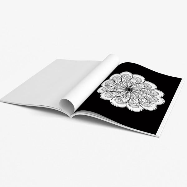 Mandala coloring book for seniors with black background