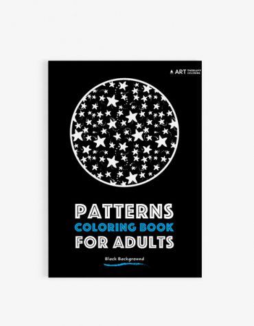 Patterns coloring book adults black background