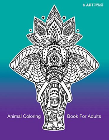 Animal Coloring Book for Adults Black Background