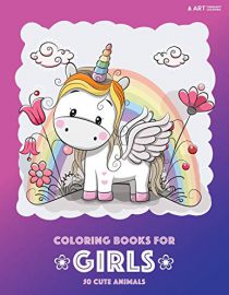 Coloring Books for Girls: 50 Cute Animals for all Ages