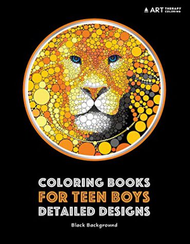 Coloring Books for Teen Boys: Detailed Designs: Black Background: Advanced Drawings for Teenagers & Older Boys