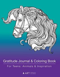 Gratitude Journal & Coloring Book For Teens: Animals & Inspiration: Detailed Animal Designs For Teenagers