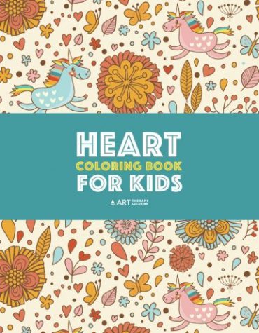 Heart Coloring Book For Kids: Detailed Heart Patterns With Cute Owls, Birds, Butterflies, Cats, Dogs, Bears & Unicorns