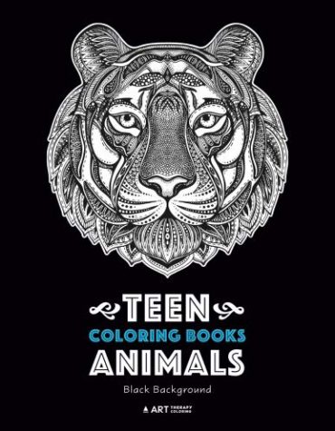 Teen Coloring Books: Animals: Black Background: Midnight Edition, Colouring Pages for Teenagers, Boys, Girls, Teens, Tweens