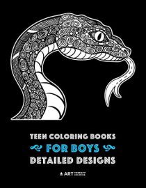 Teen Coloring Books for Boys: Complex Animal Drawings for Teenagers & Older Boys, Zendoodle Alligators, Snakes, Lizards, Spiders, Scorpions, Bats & More