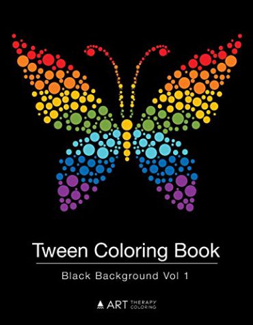 Tween Coloring Book: Black Background Vol 1: Colouring Book for Teenagers, Young Adults, Boys and Girls